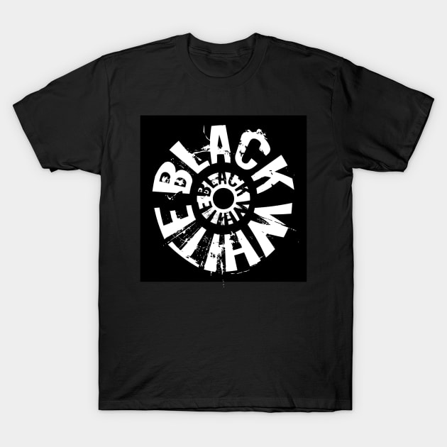 Black White Circle T-Shirt by radeckari25